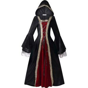 Colorful House Women Medieval Tea Party Dress Victorian Era Bubble Sleeves